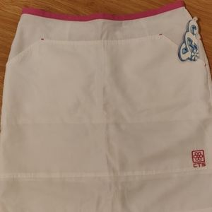White Skirt with Pink Outline